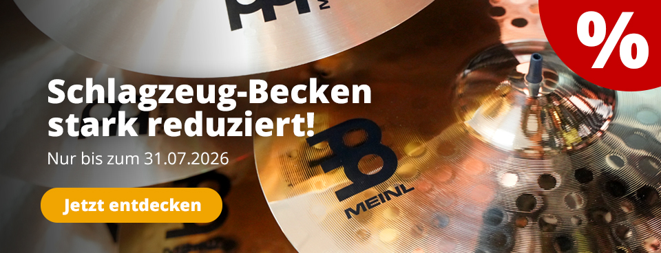 Schlagzeugbecken bei Musikhaus Kirstein stark reduziert