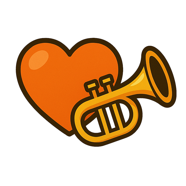 Symbol Herz und Trompete
