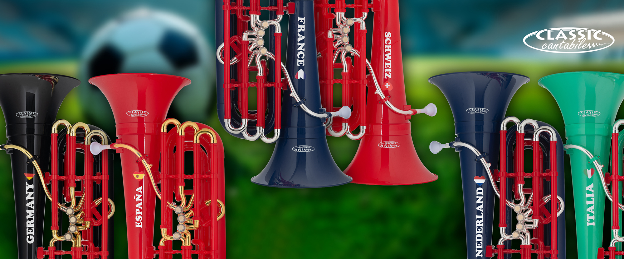 Auswahl einiger Classic Cantabile MardiBrass Kunststoff-Ländertuben