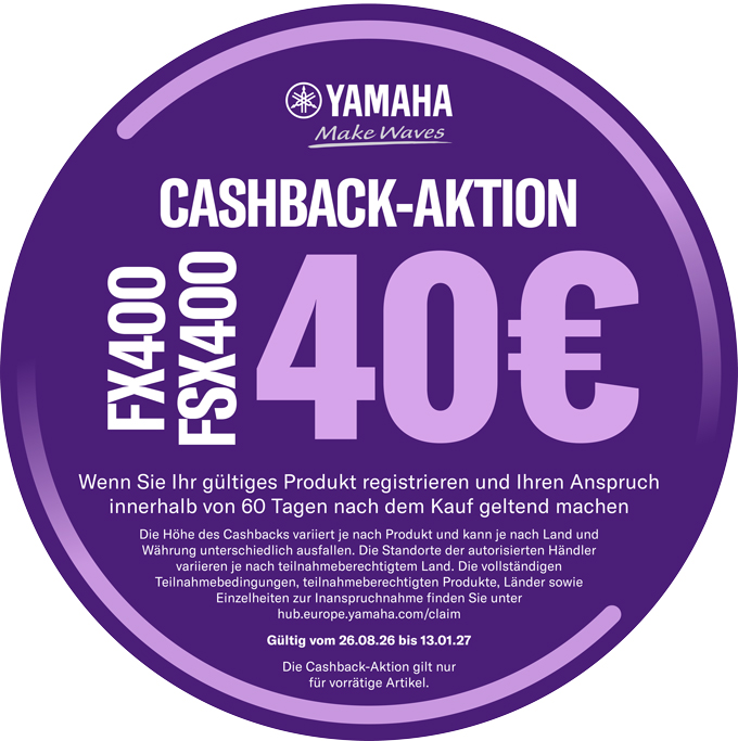 RTM069 Yamaha Play now 40 Euro Cashback FX400 FSX400
