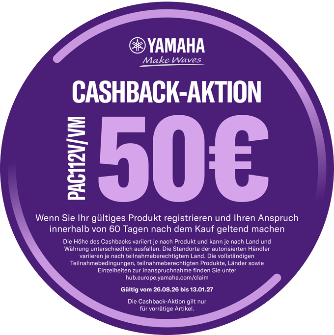 RTM069 Yamaha Play now 50 Euro Cashback PAC112V VM